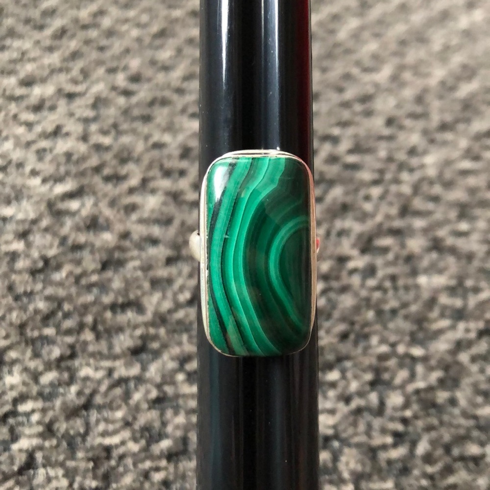 Size 6 Malachite Sterling Silver Ring